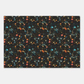 Regenboog op Zwarte Abstracte Inpakpapier Vel (Voorkant)