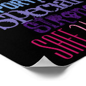 Regenboog op zwarte "In deze Kantoor"-beweging Poster (Hoek)