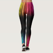 Regenboog op zwarte Leggings Vrouwenoefening (Achterkant)