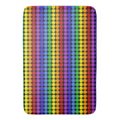 regenboog op zwarte Mid Century mod stippen kringe Badmat (Voorkant Verticaal)