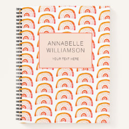 Regenboog oranje boho notitieboek