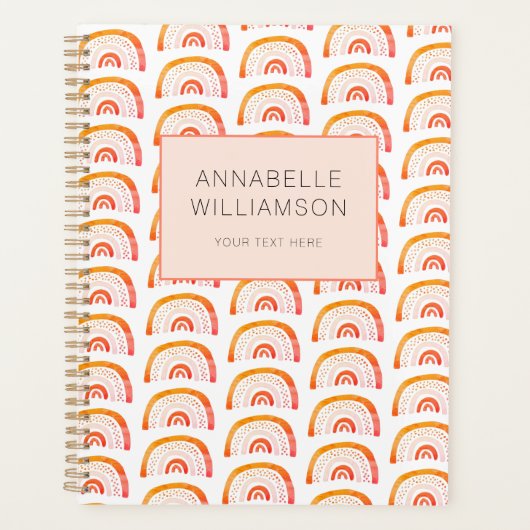 Regenboog oranje boho planner (Voorkant)