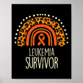 Regenboog Oranje lint overlevende leukemie bewustz Poster (Voorkant)