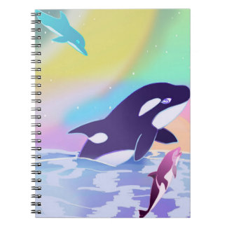 Regenboog Orca's en Dolfijnen DCLHeart Terug naar Notitieboek