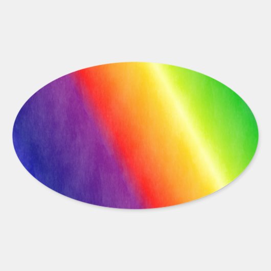 Regenboog Ovale Sticker (Voorkant)