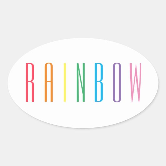REGENBOOG ovale Stickers (Voorkant)