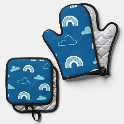 Regenboog Ovenwant & Pannenlap Set (Voorkant / Achterkant)