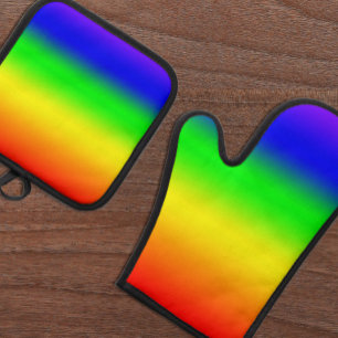 Regenboog Ovenwant & Pannenlap Set