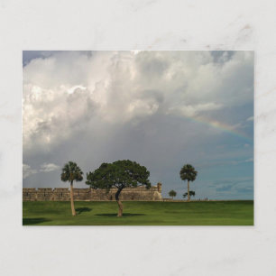 Regenboog over Castillo de San Marcos Briefkaart