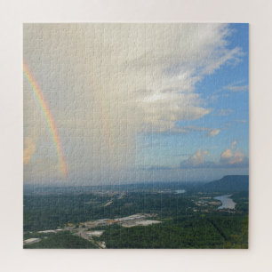 Regenboog over Chattanooga, Tennessee - 20x20 inch Legpuzzel