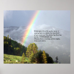 Regenboog over Colorado Mountaintop met Jouw tekst Poster