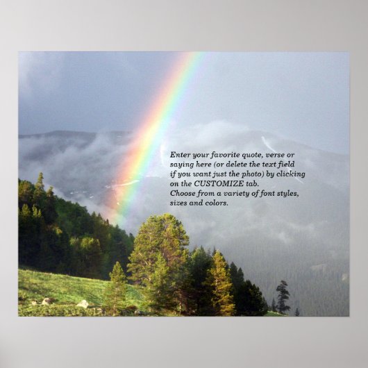 Regenboog over Colorado Mountaintop met Jouw tekst Poster (Voorkant)