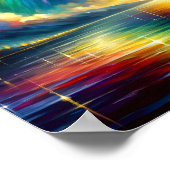 Regenboog over de maan poster (Hoek)