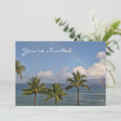 Regenboog over de oceaan met palmbomen kaart (Staand voorkant)