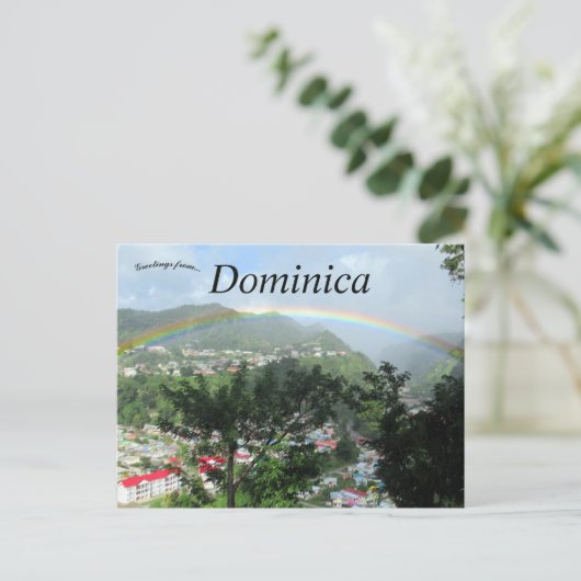Regenboog over de rivier in Dominica Briefkaart (Staand voorkant)