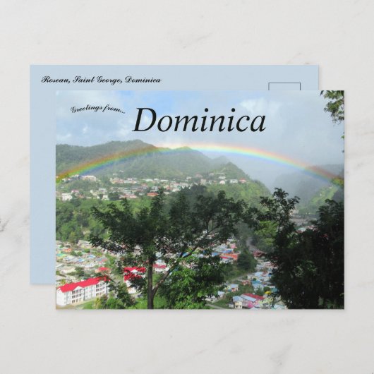 Regenboog over de rivier in Dominica Briefkaart (Voorkant / Achterkant)