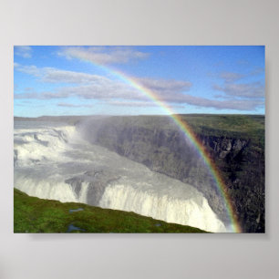 Regenboog over de waterval van de Golfstaten Poster