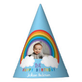 Regenboog over de wolken Baby's eerste verjaardag Feesthoedjes (Voorkant)