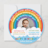 Regenboog over de wolken Baby's eerste verjaardag Kaart (Voorkant)