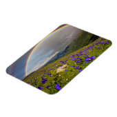 Regenboog over een bloeiende weide magneet (Linkerzijde)