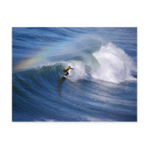 Regenboog over een Californische Surfer-Briefkaart