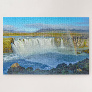 Regenboog over Godafoss Waterfall, IJsland Legpuzzel
