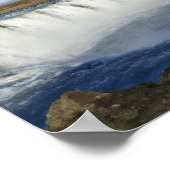 Regenboog over Godafoss Waterfall, IJsland Poster (Hoek)