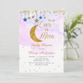 Regenboog over het Baby shower van de maan Kaart (Staand voorkant)