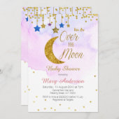 Regenboog over het Baby shower van de maan Kaart (Voorkant / Achterkant)
