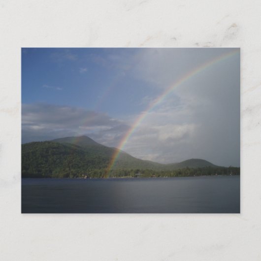 Regenboog over het Blue Mountain Lake Briefkaart (Voorkant)