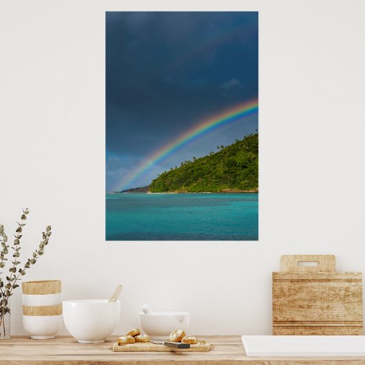 Regenboog over het eiland, Amerikaans-Samoa Poster (Keuken)