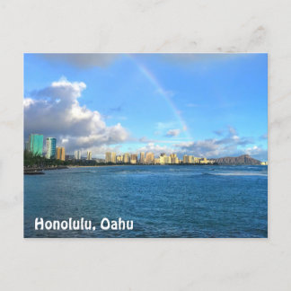 Regenboog over het Honolulu-Briefkaart Briefkaart