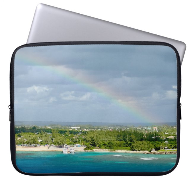 Regenboog over het strand Laptop Bag Laptop Sleeve (Voorkant)