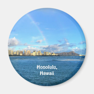 Regenboog over Honolulu, Hawaii Magneet