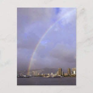 Regenboog over Honolulu, Hawaii, Verenigde Staten Briefkaart