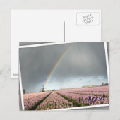 Regenboog over hyacinths en een windmolen in Neder Briefkaart (Voorkant / Achterkant)