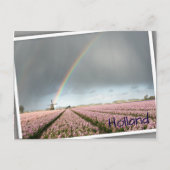 Regenboog over hyacinths en een windmolen in Neder Briefkaart (Voorkant)