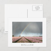 Regenboog over hyacinths en een windmolen in Neder Briefkaart (Voorkant / Achterkant)