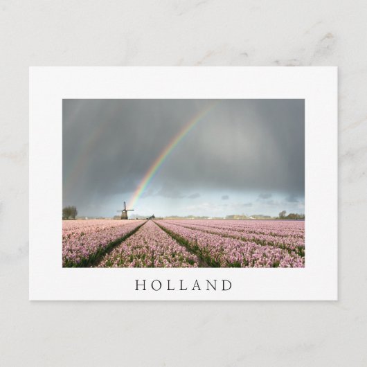 Regenboog over hyacinths en een windmolen in Neder Briefkaart (Voorkant)