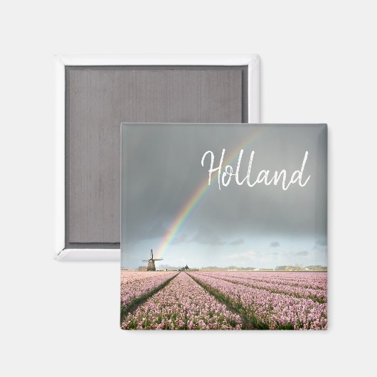 Regenboog over hyacinths en een windmolen in Neder Magneet (Voorkant / Achterkant)