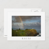Regenboog over Kilauea Lighthouse Kauai briefkaart (Voorkant / Achterkant)