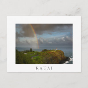 Regenboog over Kilauea Lighthouse Kauai briefkaart