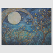 Regenboog over Moon Decoupage Tissue Paper Tissuepapier (Voorkant)
