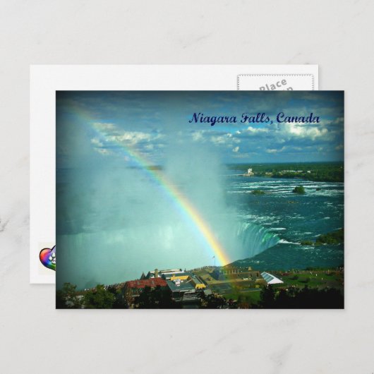 Regenboog over Niagara Herfsten Canada Side Briefk Briefkaart (Voorkant / Achterkant)