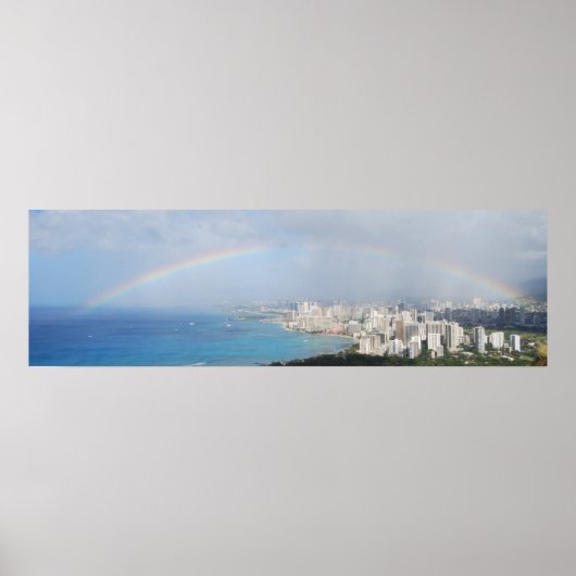 Regenboog over Waikiki Poster (Voorkant)