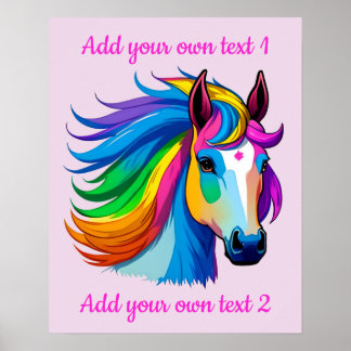 Regenboog Paard Aanpasbaar Poster