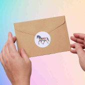 Regenboog paard - gepersonaliseerd ronde sticker