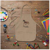 Regenboog paard - jouw naam kinder schort