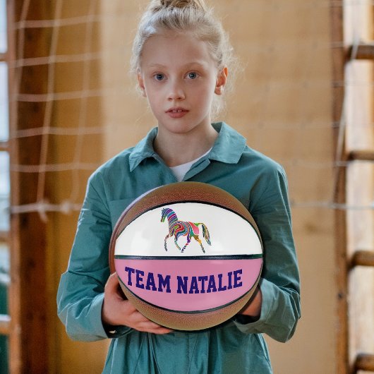 Regenboog paard - uw teamnaam mini basketbal