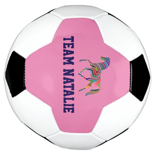 Regenboog paard - uw teamnaam voetbal (Gedraaid)